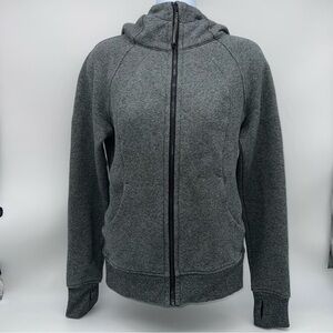 lululemon athletica Dk Gray Full Zip SCUBA Hoodie Jacket Front Pockets-Size 4